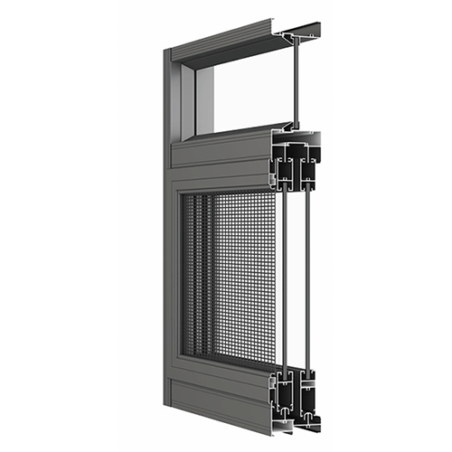 Vertical Sliding Aluminum Window With Integrated Security Screen