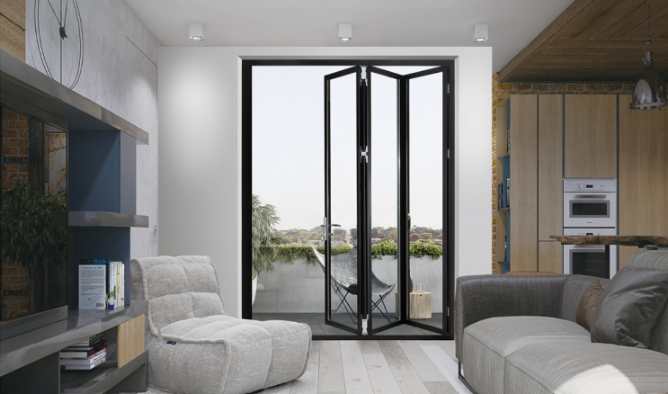 interior-open-aluminum-folding-glass-door-project